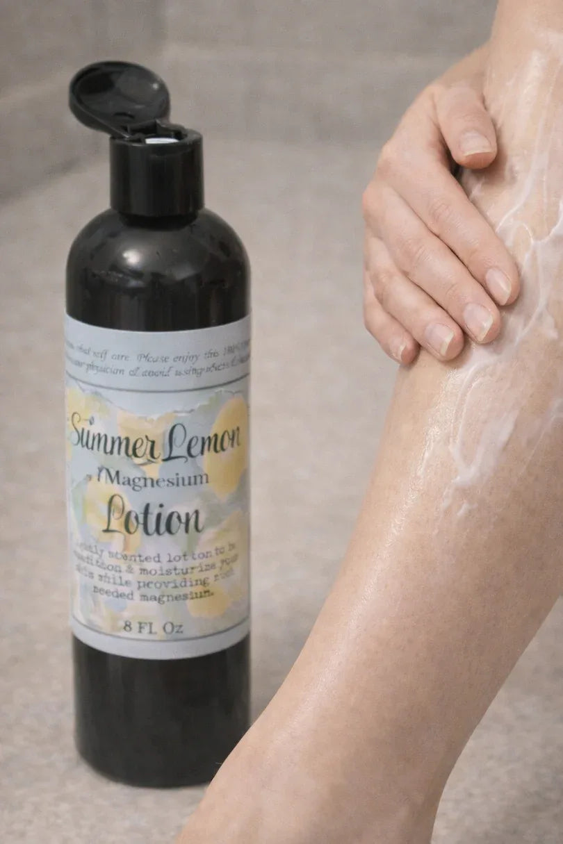 Summer Lemon Magnesium Lotion – Nourishing Skincare, Beautifully Scented, Beneficial - smittyslittlefarm