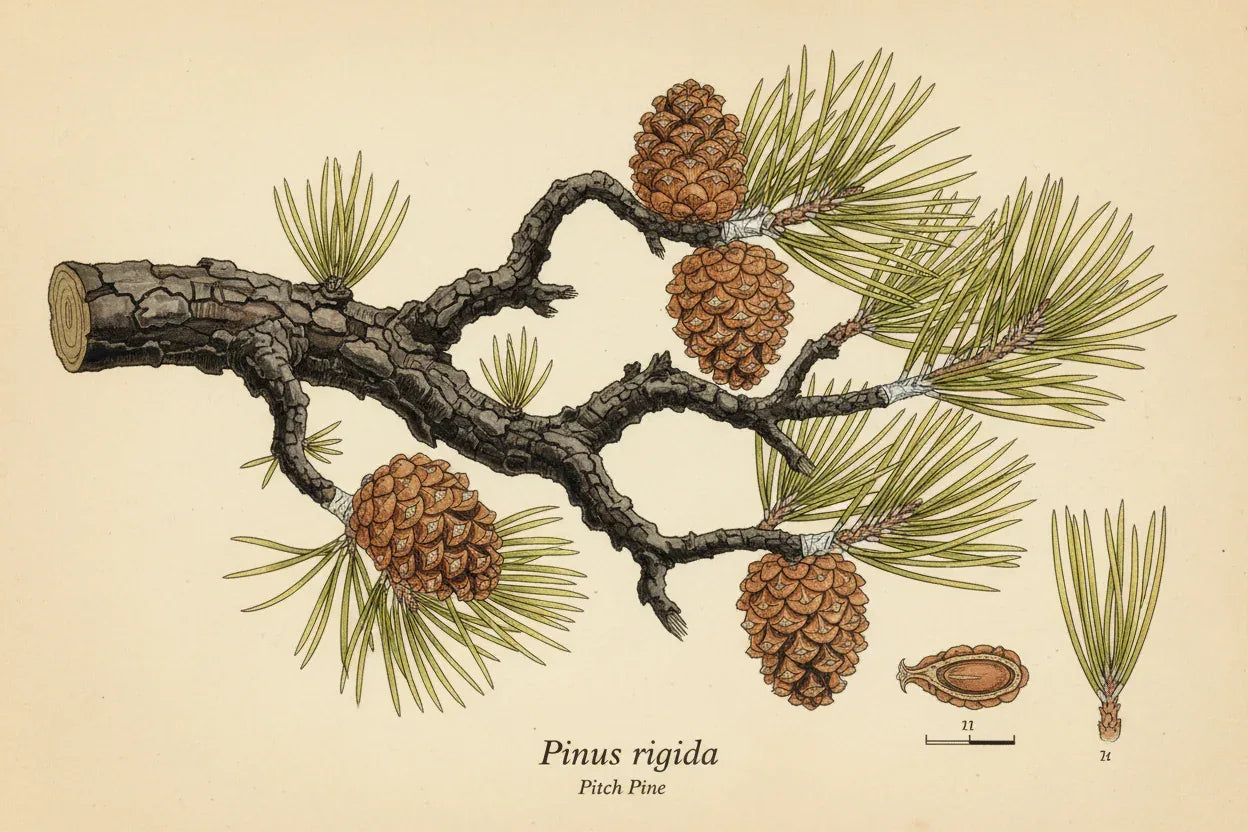 Illustration of Pitch pine pinus rigida