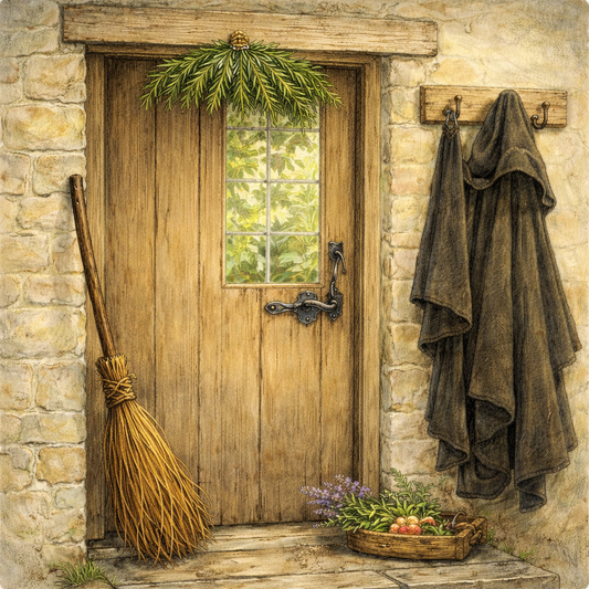 Rosemary hanging above a doorway for protection and comfort