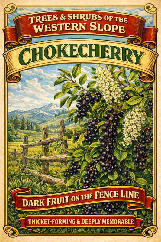 Chokecherry ~ Dark Fruit on the Fence Line