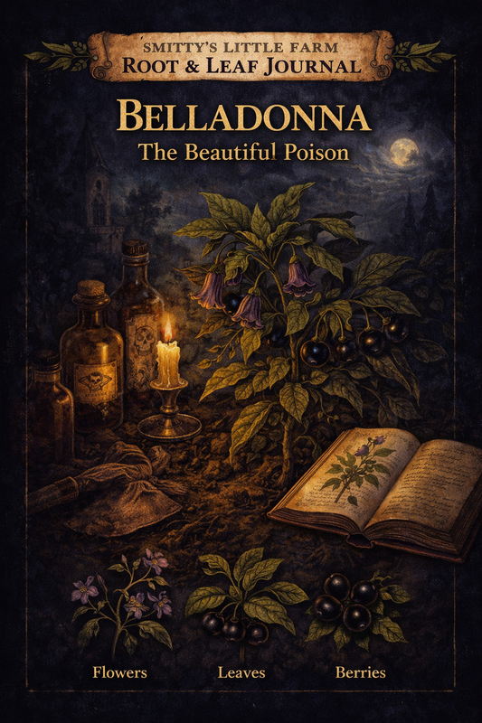 A dark illustration of a belladonna plant