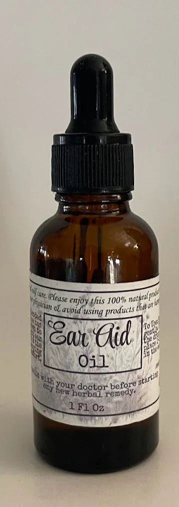 Anti-Bacterial Ear Aid Oil - Gentle Moisturizing Herbal Ear Care with Mullein, Garlic & Olive Oil - smittyslittlefarm