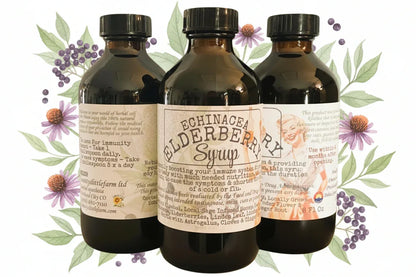 Echinacea Elderberry Syrup Traditional Herbal Wellness Syrup - Ready-to-Use or DIY Kit - smittyslittlefarm