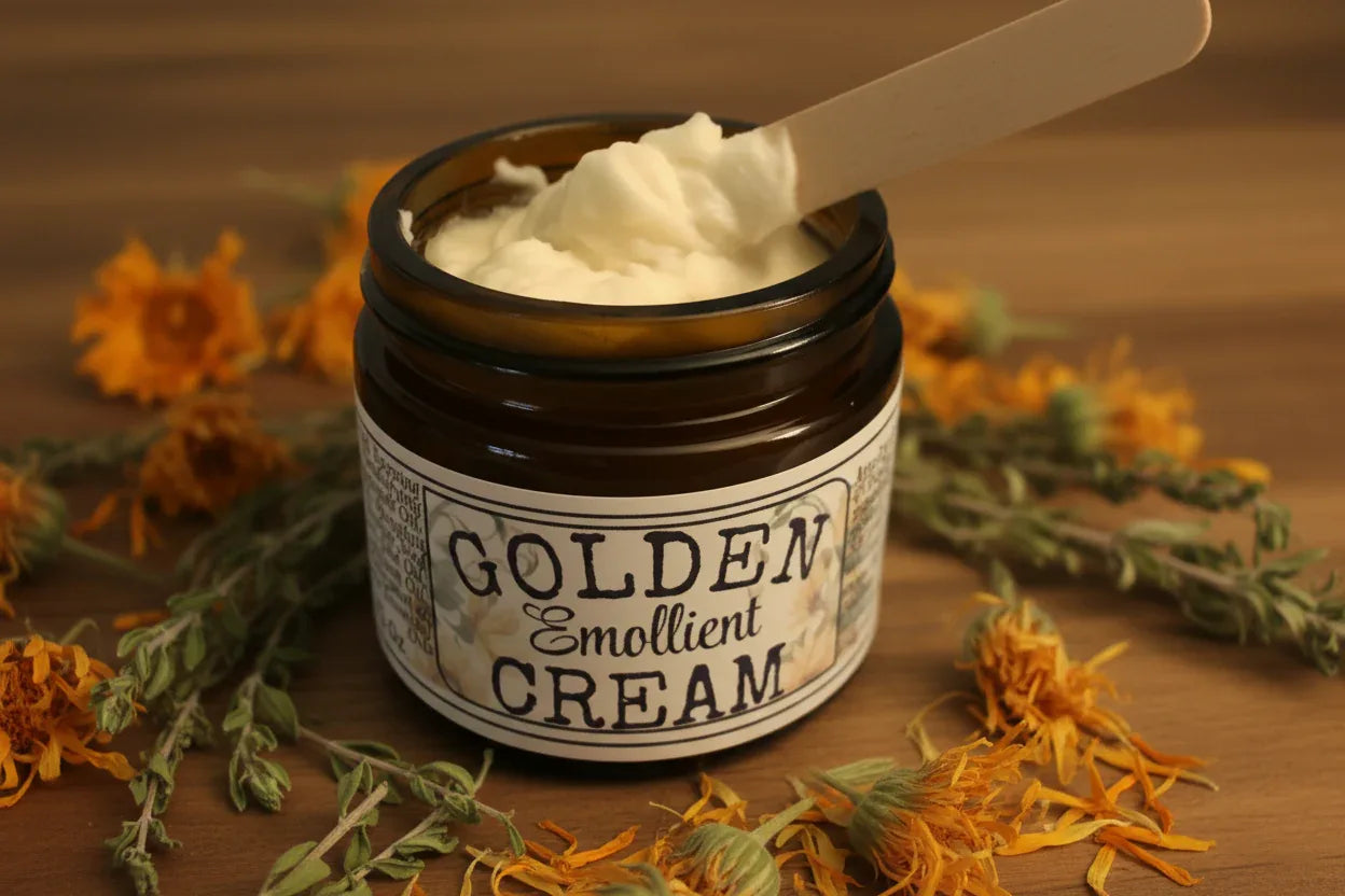 Golden Emollient Cream ~ Nutrient-Rich Moisturizing Cream for Deep Hydration & Skin Comfort - smittyslittlefarm