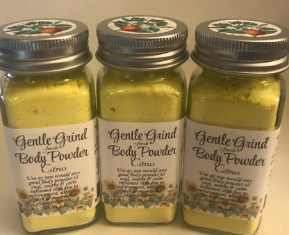 Gentle Grind Fresh Body Powder - Talc-Free, Plant-Based Body Powder - smittyslittlefarm