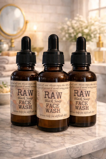 RAW Clarifying Face Wash African Black Soap Cleanser for Fresh, Balanced & Clearer-Looking Skin - smittyslittlefarm